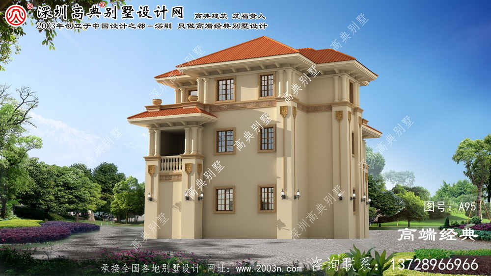 连云港市欧式三层农村建别墅设计图，房间形状非常漂亮
