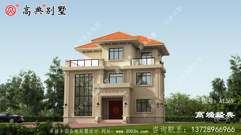 潞城市三层 住宅 的实景图 造型 别致 很实用 ，而且 居住 也很舒适 。